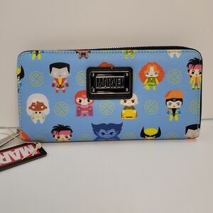 Loungefly Marvel X-Men Chibi Pops Print Zip Around Wallet Funko